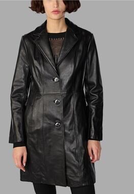 Sax leather factory made in Italy vintage Black Leather Coat Jacket